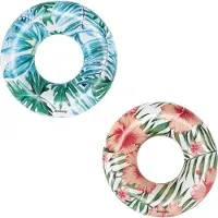 Bestway Bouée Gonflable Style Tropical - - Tropical Palms - Diamètre 119 Cm - Pour Enfant - Garantie 2 Ans