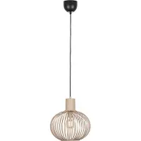 TRIO Leuchten - Suspension moderne en fil de fer noir avec beige 33cm - Gila I Salon I Chambre à coucher - Sphère en métal I Sphérique - convient aux LED E27