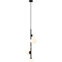 QAZQA Suspension design noire avec verre dépoli 5 lumières - Vertical
