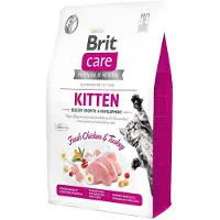Brit Care Cat Grain-Free Kitten Growth & Development - sans céréales, hypoallergénique, poulet et dinde frais, pour chatons - 2 kg
