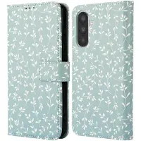 IMoshion Étui de télephone portefeuille Design pour Samsung Galaxy A26 - Smoke Green Flowers