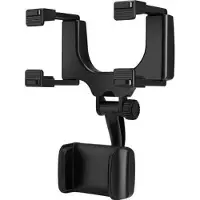 BigBen Interactive - Support Pour Voiture Pour Téléphone Portable - Réglable, Rétroviseur - Jusqu'à 6,5" - Noir