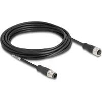 DeLOCK M12 Kabel D-kodiert 4 Pin Stecker zu Buchse PVC 5 m