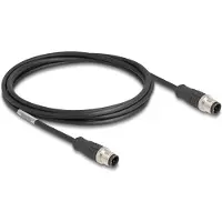 DeLOCK M12 Kabel D-kodiert 4 Pin Stecker zu Stecker PVC 2 m