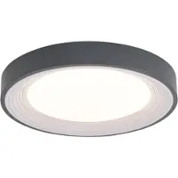 QAZQA Plafonnier moderne gris avec blanc 38cm LED incluse Dimmable RGB - Kanton