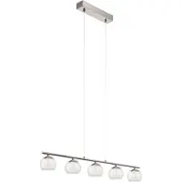 Eglo Suspension LED design avec abat-jour en verre couleur ambre ASCOLESE