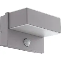 Eglo Applique murale d'extérieur LED Azzinano 2 p. avec capteur argenté, blanc