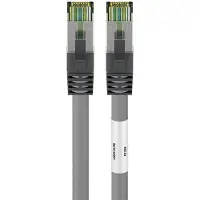 Goobay 55143 Câble patch RJ45 (CAT 6A, 500 MHz) avec câble brut CAT 8.1 S/FTP, gris, 20 m - Conducteur en cuivre sans oxygène (OFC) à 99,9 %, AWG 24, gaine de câble sans halogène (LSZH)