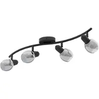 Eglo 98626 POLLICA E14 quadruple plafonnier 640x220mm noir-transparent