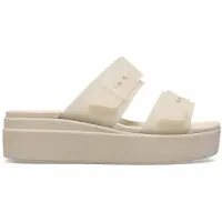 Crocs Brooklyn Buckle Frostedlow Wedge Slides Beige EU 38-39 Femme