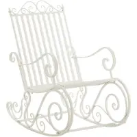 CLP Chaise À Bascule D'extérieur En Métal Blanc