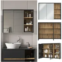 Vicco Armoire de toilette Viola Chêne Artisan 100x75cm, Model 40153