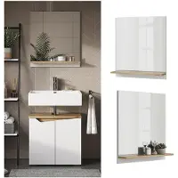 Vicco Armoire de toilette Marelle Blanc/Artisan 60x67cm avec étagère, Model 40828