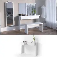 Vicco Coiffeuse Azur blanche 120 cm sans miroir, modèle 20975