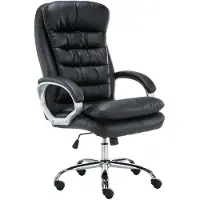 CLP Chaise de bureau réglable pivotant en pvc et synthetique Noir