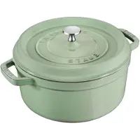 Staub Round Cast Iron Casserole - 5.2 ltr Mint