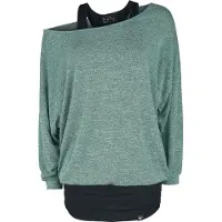 Forplay T-shirt manches longues de - Billie - S - XXL - pour Femme - noir/menthe - Taille M