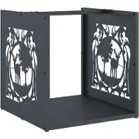 vidaXL Étagère à bois de chauffage Anthracite 40x40x40 cm Acier laminé à froid