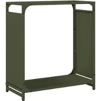 vidaXL Étagère à bois de chauffage vert olive 60x28x65 cm Acier laminé à froid