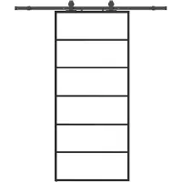 vidaXL Porte coulissante avec ferrure noire 90x205 cm verre ESG