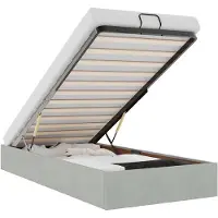 vidaXL Lit ottoman sans matelas gris clair 100x200 cm velours