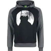 Sesame Street Sweat-shirt à capuche de - Krümelmonster - Moonlight - Cookie Monster - S - M - pour Homme - noir/gris - Taille M