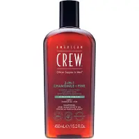 American Crew 3 in 1 Chamimile + Pine 3 en 1 : shampoing, après-shampoing et gel douche pour homme 450 ml