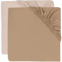 Jollein Lot De 2 Draps Housses 40x80 Cm Jersey Wild Rose Et Biscuit -