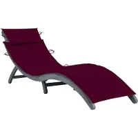 vidaXL Chaise longue avec support Gris Bois massif Acacia