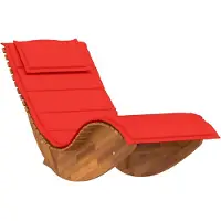 vidaXL Bain de soleil à bascule avec support en bois massif d'acacia