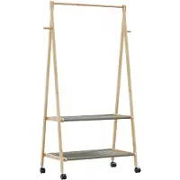 vidaXL Porte-vêtements et étagères et roulettes 96x45,5x155,5cm bambou