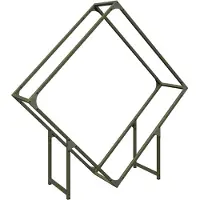 vidaXL Étagère à bois de chauffage vert olive 100x25x100 cm Acier laminé à froid