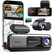 AZDome Dashcam avant et arrière 4K, ultra grand-angle 170°, 4K+2K avec ADAS, vision nocturne, mode stationnement 24/7, capteur Sony STARVIS, WDR, Wi‑Fi 5,8 GHz, GPS intégré, enregistrement en boucle