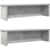 vidaXL Étagères de cuisine Empilables 2 pcs. Gris béton 60x15x16 cm