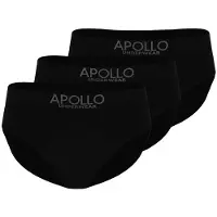 Apollo Slip homme - 3 packs - taille XXL - noir uni