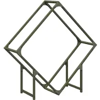 vidaXL Étagère à bois de chauffage vert olive 80x25x80 cm Acier laminé à froid