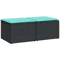 vidaXL Ensemble de salon de jardin 2 pièces avec coussins noir poly rotin