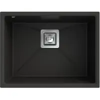 Granitan | Évier en granit NAPO55 - Chrome - À encastrer - Design moderne - Granit de haute qualité