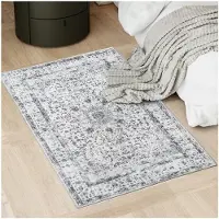TecTake Tapis design vintage - Dalia - Tapis à poils ras pour le salon, la chambre d'enfant, la chambre à coucher ou le couloir - Lavable - Taille div. - 80x150cm - gris