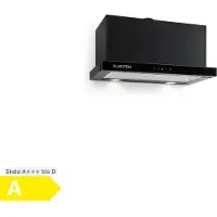 Klarstein Vinea Hotte murale escamotable plate 60cm 610m³/h classe A - noir