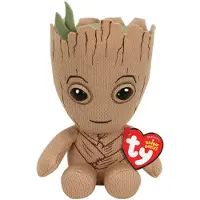 TY Peluche Groot Marvel Beaniee Babies Marron