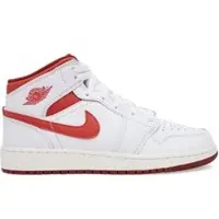 Nike Air Jordan 1 Mid SE "White Dune Red", Blanc/Rouge, Taille : 37,5