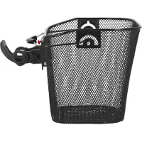 Springos Panier à l'avant amovible - Noir - Charge maximale 6 kg - Diamètre maximal 25 mm