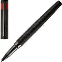 BOSS Stylo roller chromé à motif losanges mat