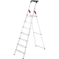 Hailo Escabeau L60, EN 131, avec plateau multifonction et protecteur d'articulation, jusqu'à 150 kg, 7 marches