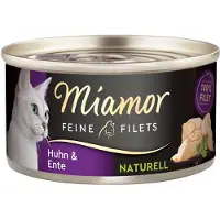Miamor Feine Filets Naturell Chicken&amp;Duck 24x80g poulet et canard dans sa propre sauce