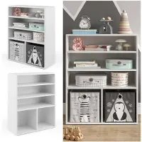 Vicco Bibliothèque Enfant Luigi, Blanc, 72 X 90.2 Cm 2 Compartiments