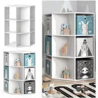 Vicco Étagère Pour Enfant Luigi, Étagère En Angle, Bibliothèque, Blanc, Étagère À Jouets, Rangement