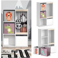 Vicco Bibliothèque Enfant Blanche Avec 2 Boîtes Pliantes, 72 X 107.8cm