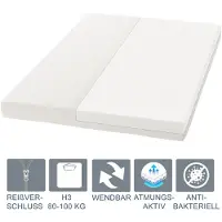 Juskys Matelas en mousse froide - 140 x 200 cm - Grand confort de sommeil et ajustement ergonomique du corps